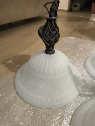 Lámpara de techo cristal y metal