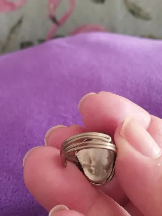 Anillo Artesanal Alpaca Piedra Natural amatista