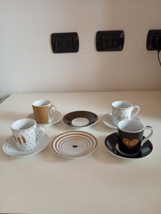 Set 4 Tazzine Caffè Mania Porcellana