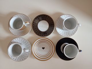 Set 4 Tazzine Caffè Mania Porcellana