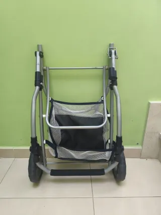 Carrito de bebé infantil con diseño de corazones.