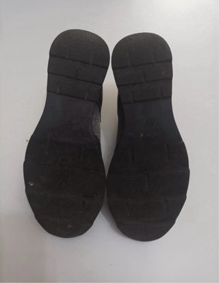 Botín cuña negro y plata Talla 41