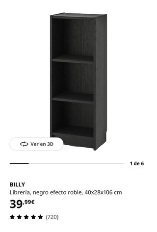 Estantería Billy Ikea Negra con Puertas Cristal.