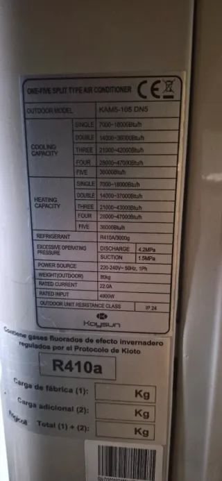 Aire Acondicionado Inverter 5x1