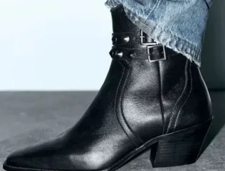 Botines Zara Tachuelas Negros Talla 38