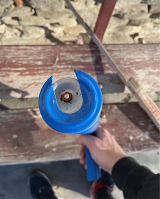 Pistola per silicone blu