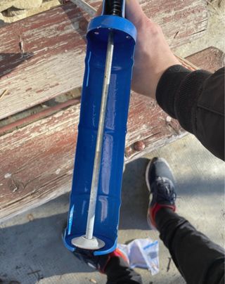 Pistola per silicone blu