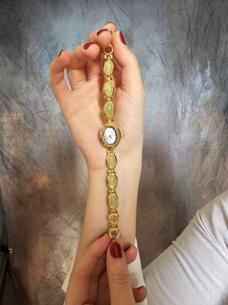 Orologio da polso donna elegante oro e verde