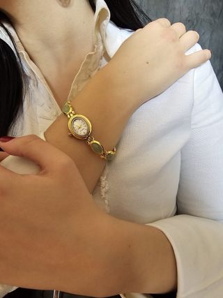 Orologio da polso donna elegante oro e verde