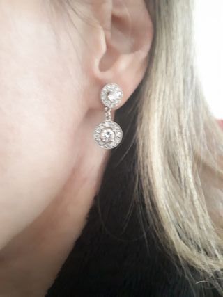 Pendientes circonitas (Largo 2,5 cm). Nuevos