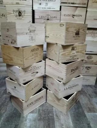 Pack 12 Cajas Madera almacenaje