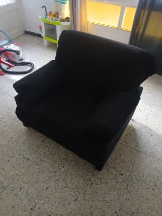 Sofá cama negro tela