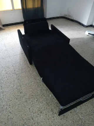 Sofá cama negro tela
