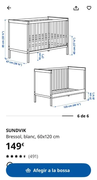 Cuna bebé SUNDVIK blanca