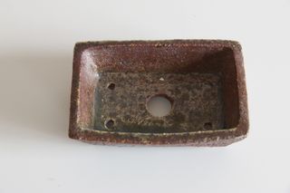 Maceta Bonsai Cerámica Terracota Marrón Verde