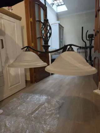 Lámpara de techo cristal y metal