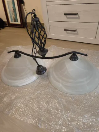 Lámpara de techo cristal y metal