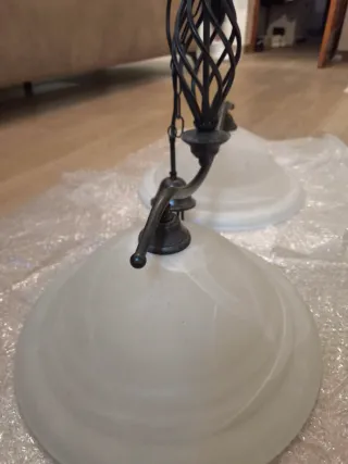 Lámpara de techo cristal y metal