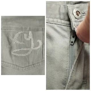 Vaqueros Roxy Rectos Gris bordados Y2K