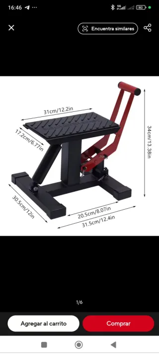 Elevador Soporte Moto Negro Naranja