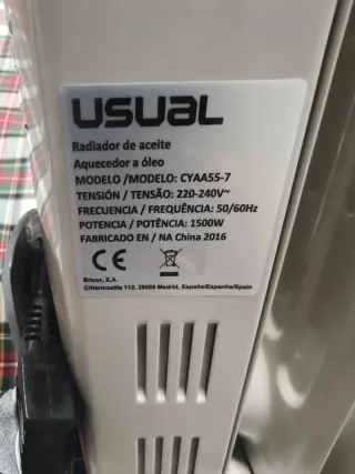 Calefactor USUAL gris y blanco