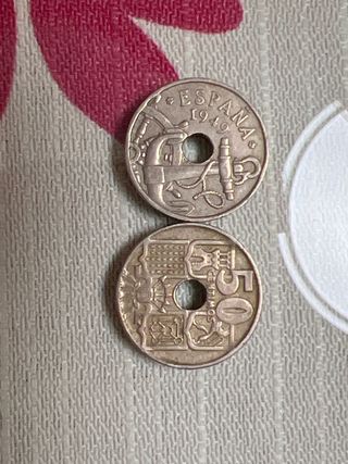 Moneda 50 céntimos España 1949
