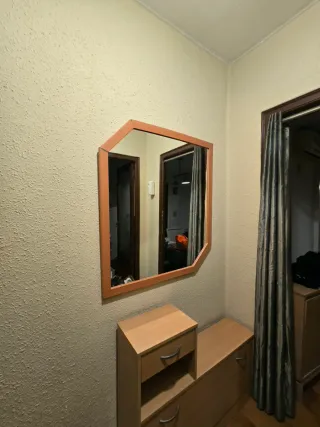 Recibidor espejo y zapatero madera