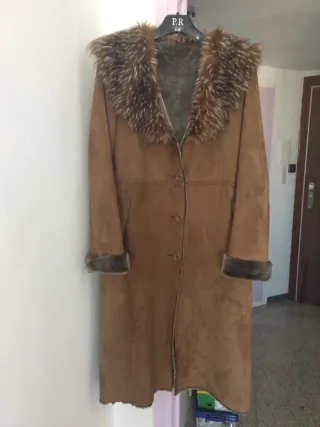 Abrigo largo mujer marrón