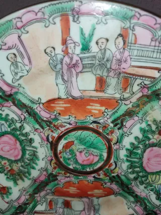 Antiguo plato porcelana china Macaos