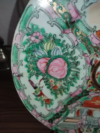 Antiguo plato porcelana china Macaos