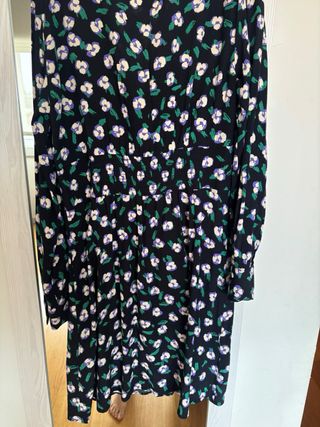 Vestido Mango flores negro y verde