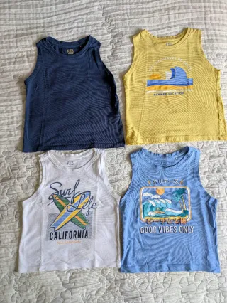 Lote 4 Camisetas Tirantes Niños ECI 4 Años