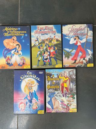 5 DVDs Películas Infantiles Clásicas