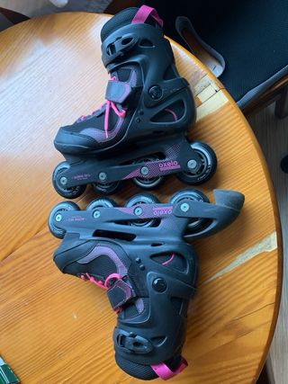 Patines Oxelo negros y rosas talla 37