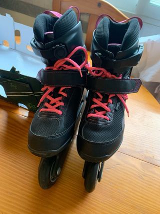 Patines Oxelo negros y rosas talla 37