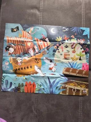 Puzzle Piratas Barco Tiburones 4-6 años
