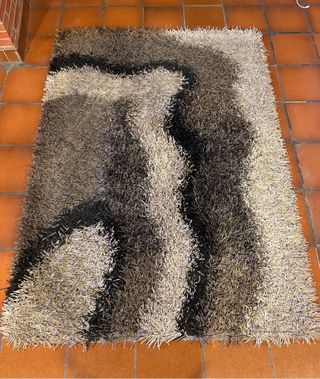 Alfombra Shaggy Marrón y Gris