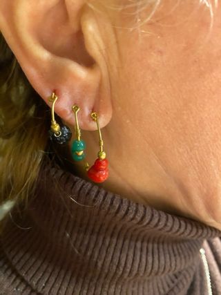 Set orecchini Vestopazzo perle rosse e verdi