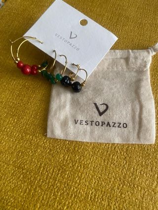 Set orecchini Vestopazzo perle rosse e verdi