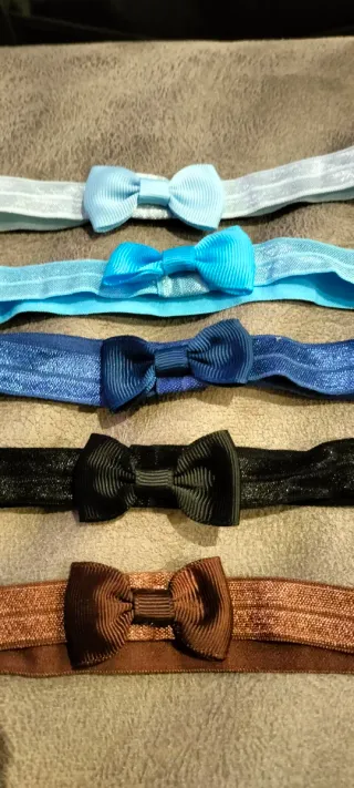 Set 5 fasce neonata con fiocco