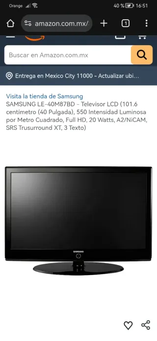 Samsung LE-40M87BD TV LCD 40 pulgadas para reparar