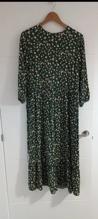 Vestido largo verde estampado S