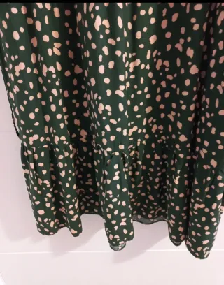 Vestido largo verde estampado S