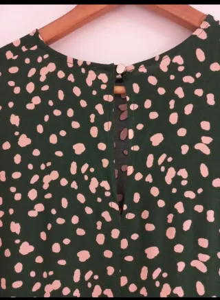 Vestido largo verde estampado S