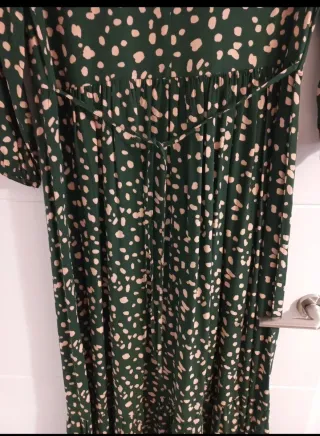 Vestido largo verde estampado S