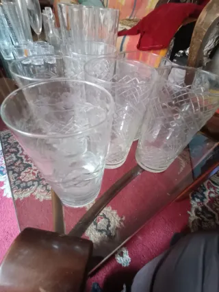 6 Vasos Cristal Diseño Floral