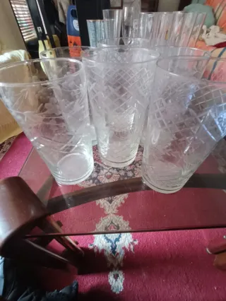 6 Vasos Cristal Diseño Floral