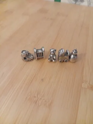 Lote 5 Entrepiezas Zamak Baño Plata Bebé