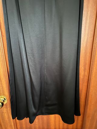 Falda larga Zara satinada negra Talla única