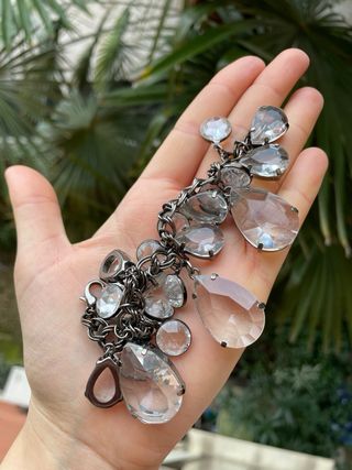 Bracciale con charms simil cristallo argento